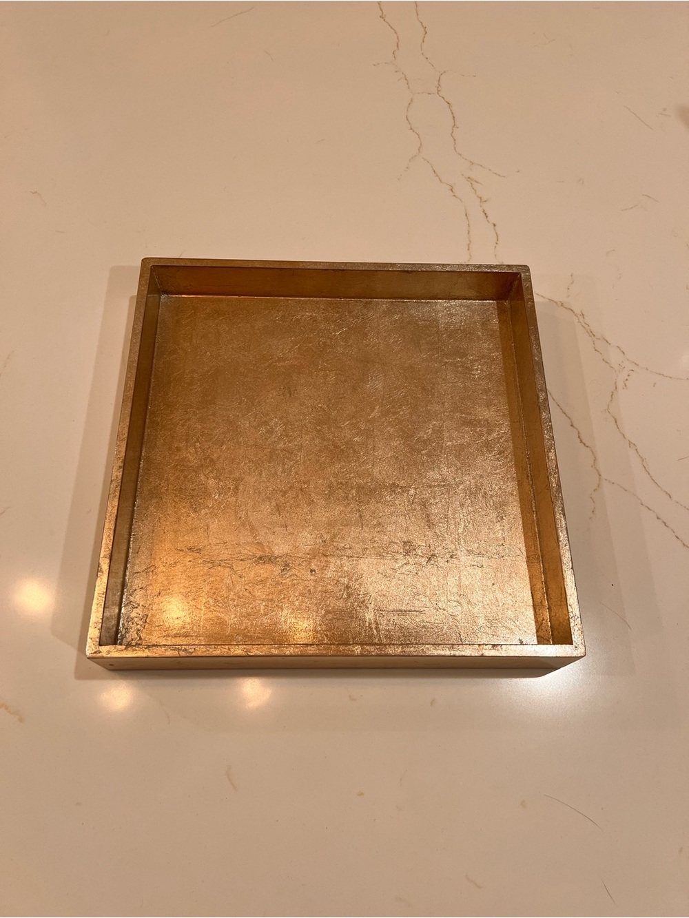 The Container Store Gold Square Vanity Tray